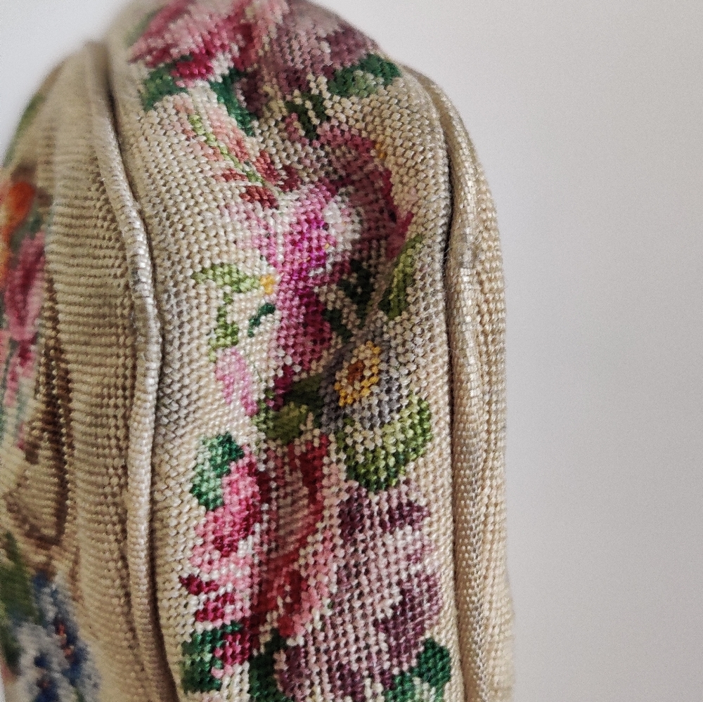 Antique Morabito France Petit Point Hand Embroidered Evening Bag Clutch - Picture 15 of 16